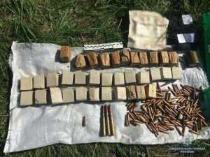 Вблизи Славянска местная жительница обнаружила мешок с арсеналом боеприпасов. Фото