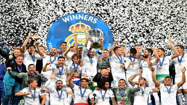 В финале Лиги чемпионов УЕФА испанский Реал одержал победу со счетом 31. Фото